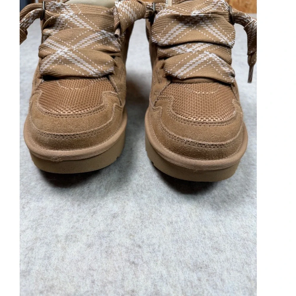 UGG Lowmel Sneaker Men Size 10 Chestnut Tan Suede Shearling Lined 1144032